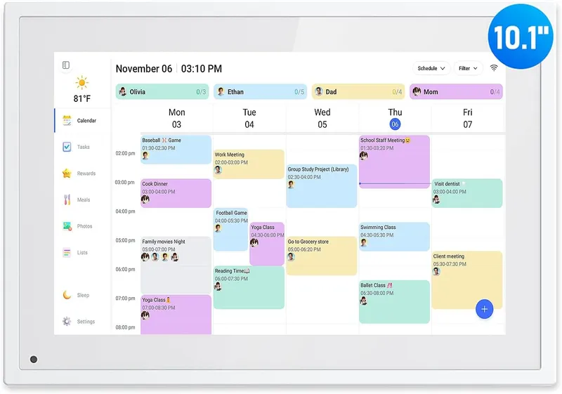 flyEVfish Digital Calendar, 10.1 Inch